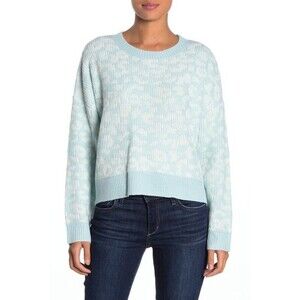 John & Jenn women's Leopard Print Dolman Sleeve Sweater BLUE Size XL